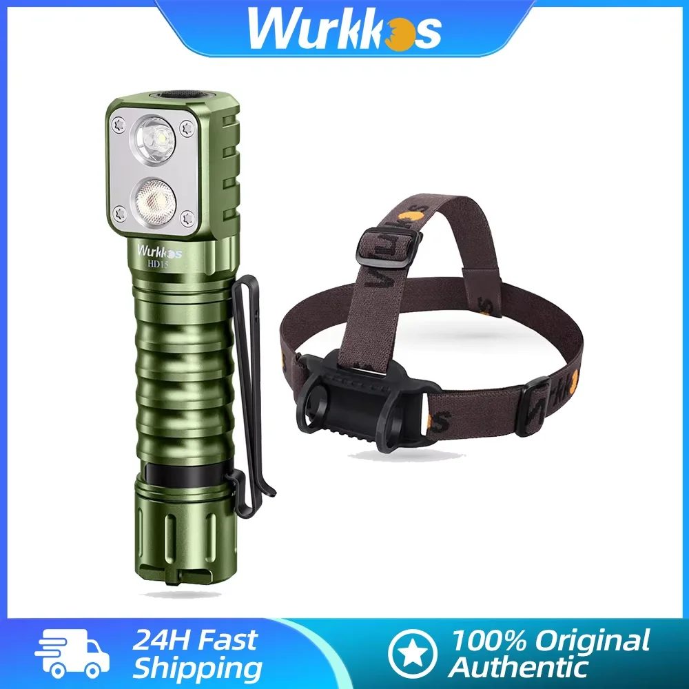 

Wurkkos HD15 2000LM Headlamp 18650 Rechargeable LED Lamp IP68 Powerful Fishing Hiking Running Light Power Bank Magnetic Tail Cap