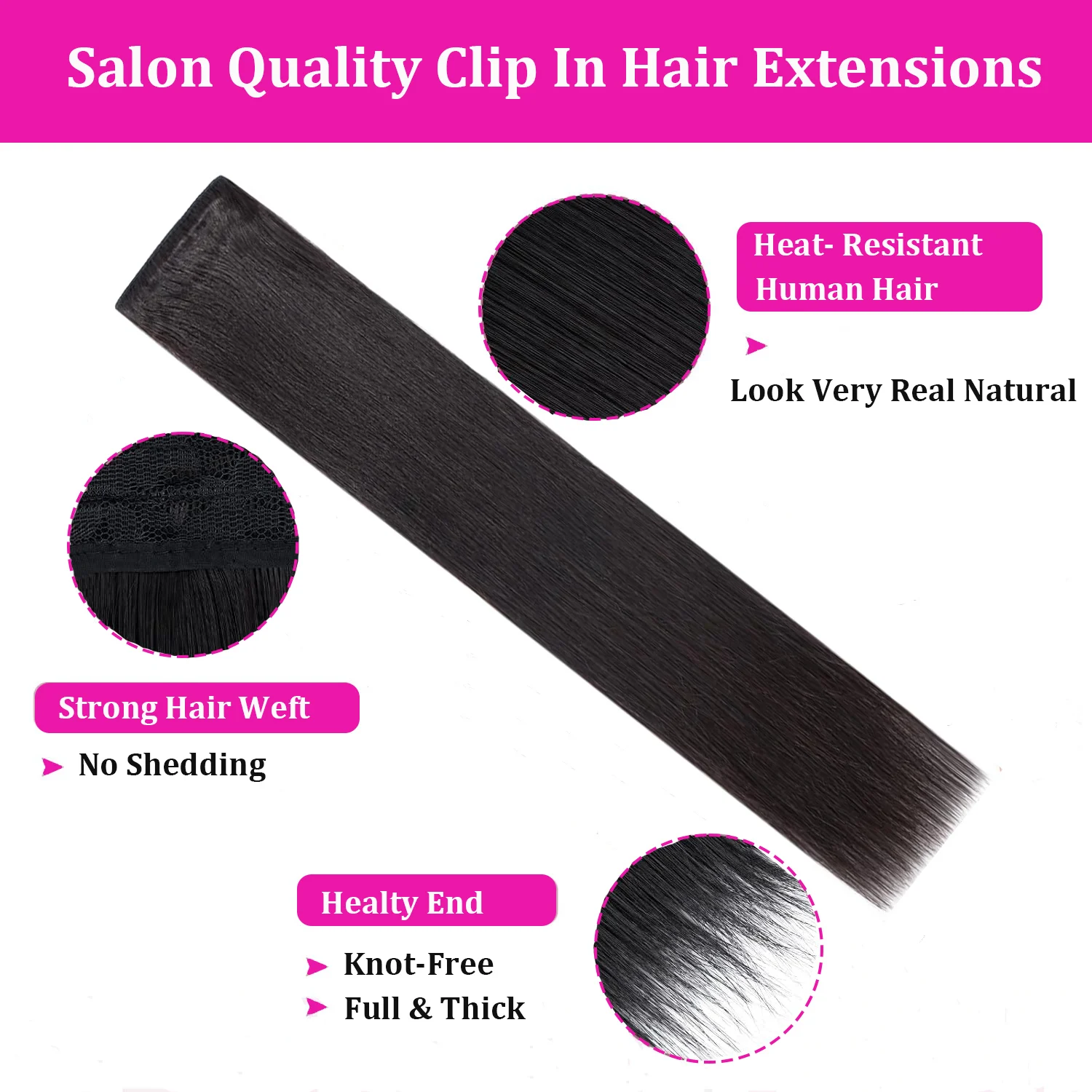 Invisible Seamless Hair Extensions Clip In Hair Long Straight 5 Clips One Piece Halo Hair Extensions Remy Human Hair Brown Color - view 6