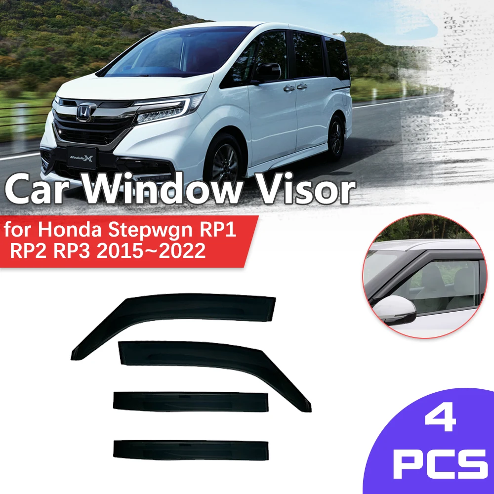 Window Visor for Honda Stepwgn RP1 RP2 RP3 RP4 RP5 2015~2022 Shelter Rain Eyebrow Vent Awning Smoke Deflector Guard Accessories