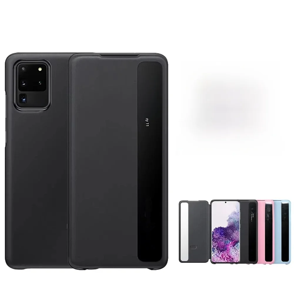 Window View Clear Intelligent Flip Cover dla Samsung Galaxy S20 Ultra S20 Plus S20+ S20 5G Flip-free Smart Chip Leather Case — zdjęcie produktu 7
