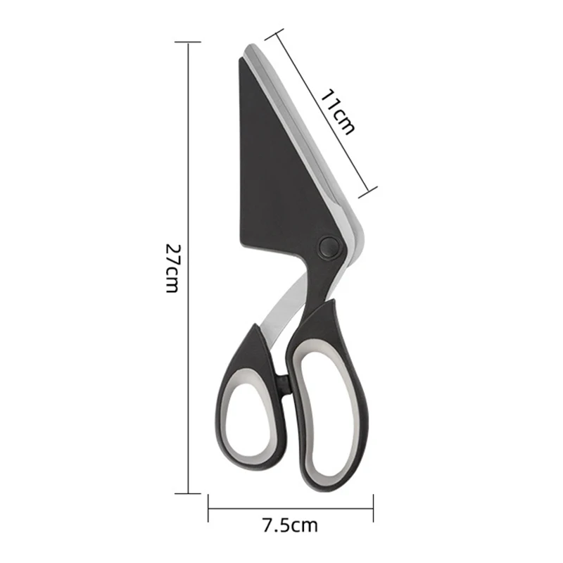 PizzAtHome High Quality Stainless Steel Pizza Scissors Cutter One-Handed Operation Stainless Steel Pizza Spatula Slicer