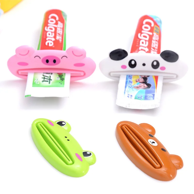 2 Pcs Toothpaste Squeezer Cartoon Animal Shaped Multi-Purpose Toothpaste Cream Squeezers Makeup Tube Squeezer Bathroom Organizer