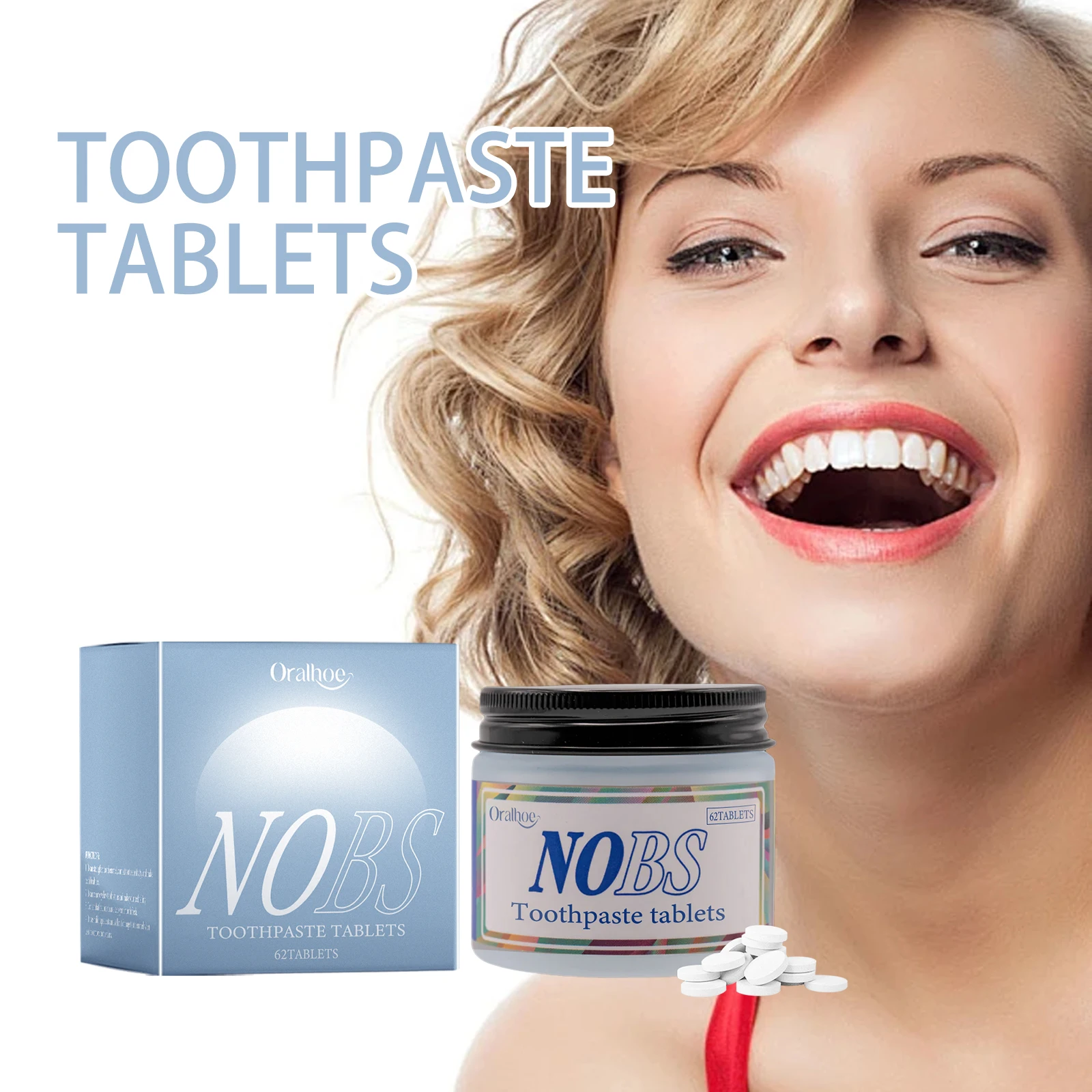 

Oralhoe Oral Care Cleaning Tablets Protect Teeth Enamel Remove Tartar and Plaque Clean Yellow Stains Mint Toothpaste Tablets