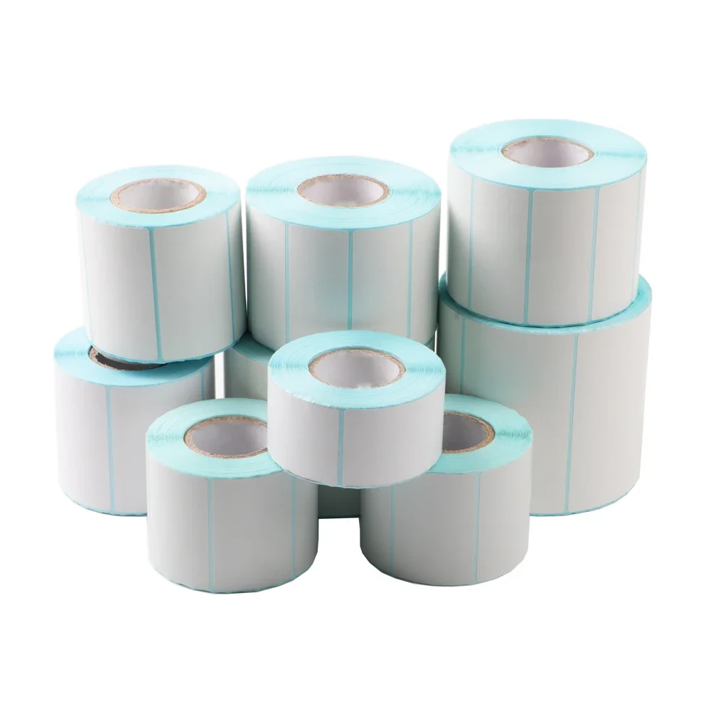 Wodoodporny 20-30-40-50-60-70MM Szeroki pusty papier termiczny z bezpośrednim nadrukiem Etykiety samoprzylepne Etykieta z kodem kreskowym Etykieta z ceną Rolka olejoodporna — zdjęcie 2