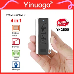 YNG600 280MHz-868MHz Multi-Frequency Garage Door Remote Control Command Duplicator 4 in 1 Electric Gate Opener Hand Transmitter