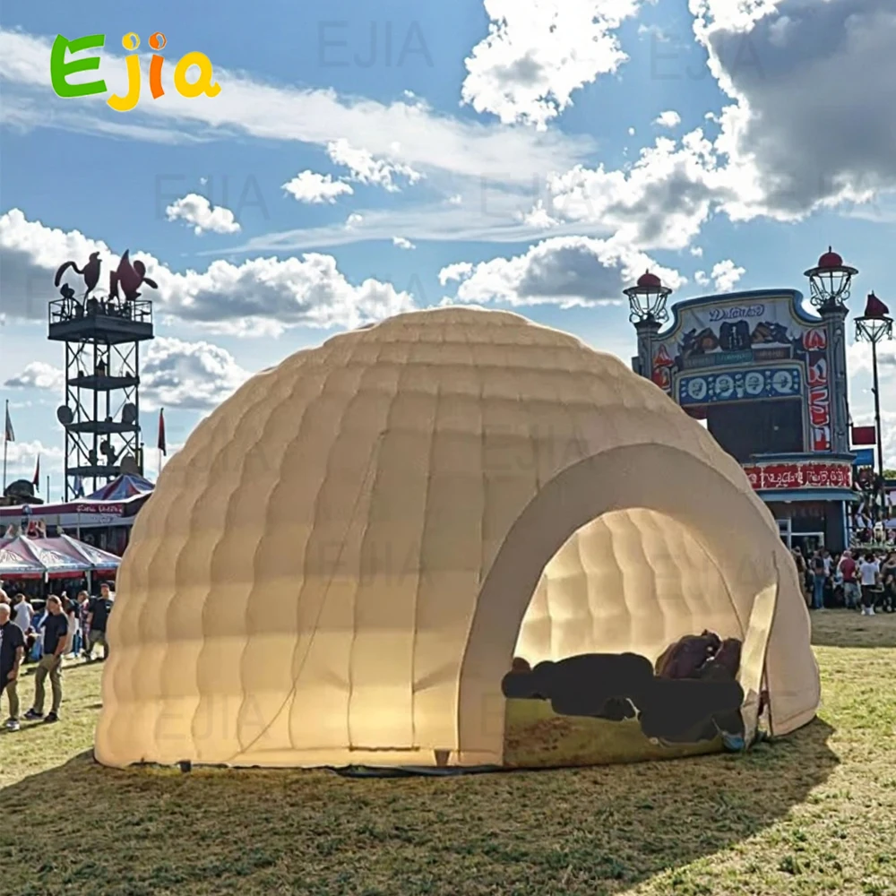 

Stock 4.5M White Inflatable Dome Tent Outdoor Lighting Inflatable Igloo Dome Party Tent With Blower For Camping Festival Party