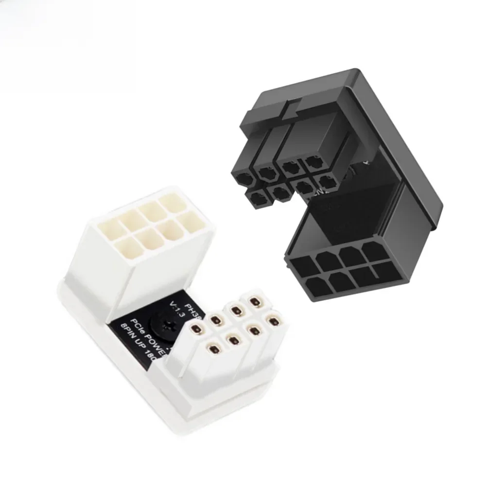 Connecteur d'adaptateur d'alimentation coudé à 4.2 degrés, noir, 180mm, blanc, 8 broches, PCI-E GPU, bureau de bricolage, vecla carte vidéo, câble d'alimentation GPU