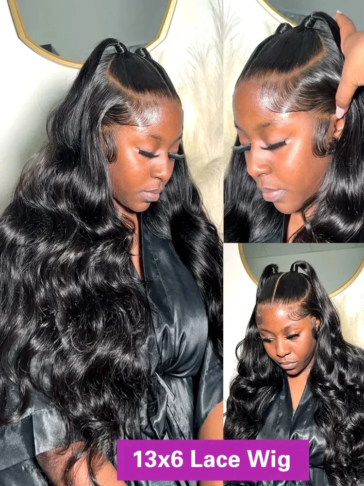 40インチ ボディウェーブ レースフロントウィッグ 人毛 13x4 HD透明レースフロントウィッグ 女性用 フロントウィッグ 人毛 200%密度