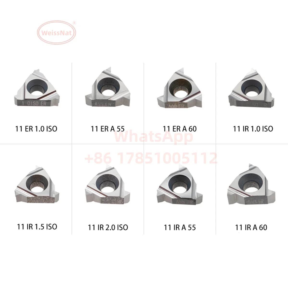 11ER1.0ISO 11ER2.0ISO 11ERA55 11ER14W 11ER16W 11ER19W 11IR1.5ISO 11IR2.5ISO 11IRA60 LDA K15 Cardide Insert 11ER 11IR Inserts