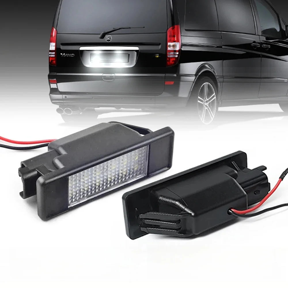 Lampe LED sans erreur pour plaque d'immatriculation, 2 ou 2 pièces, pour Mercedes Benz Vito W639 / Sprinter 906 / Viano W639