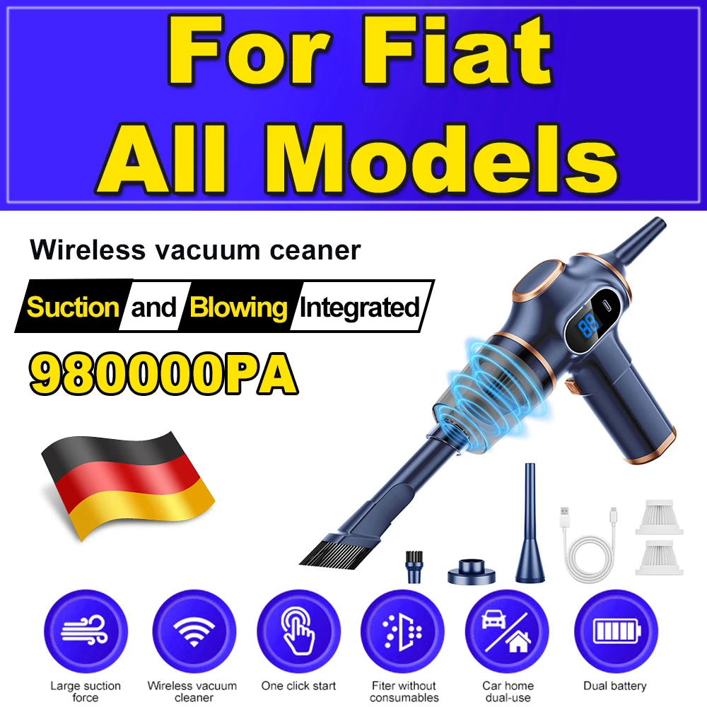 

980000PA Car Vacuum Cleaner Mini Powerful Cleaning Machine Strong Suction Handheld Vacuum Home Appliance For Fiat All Models