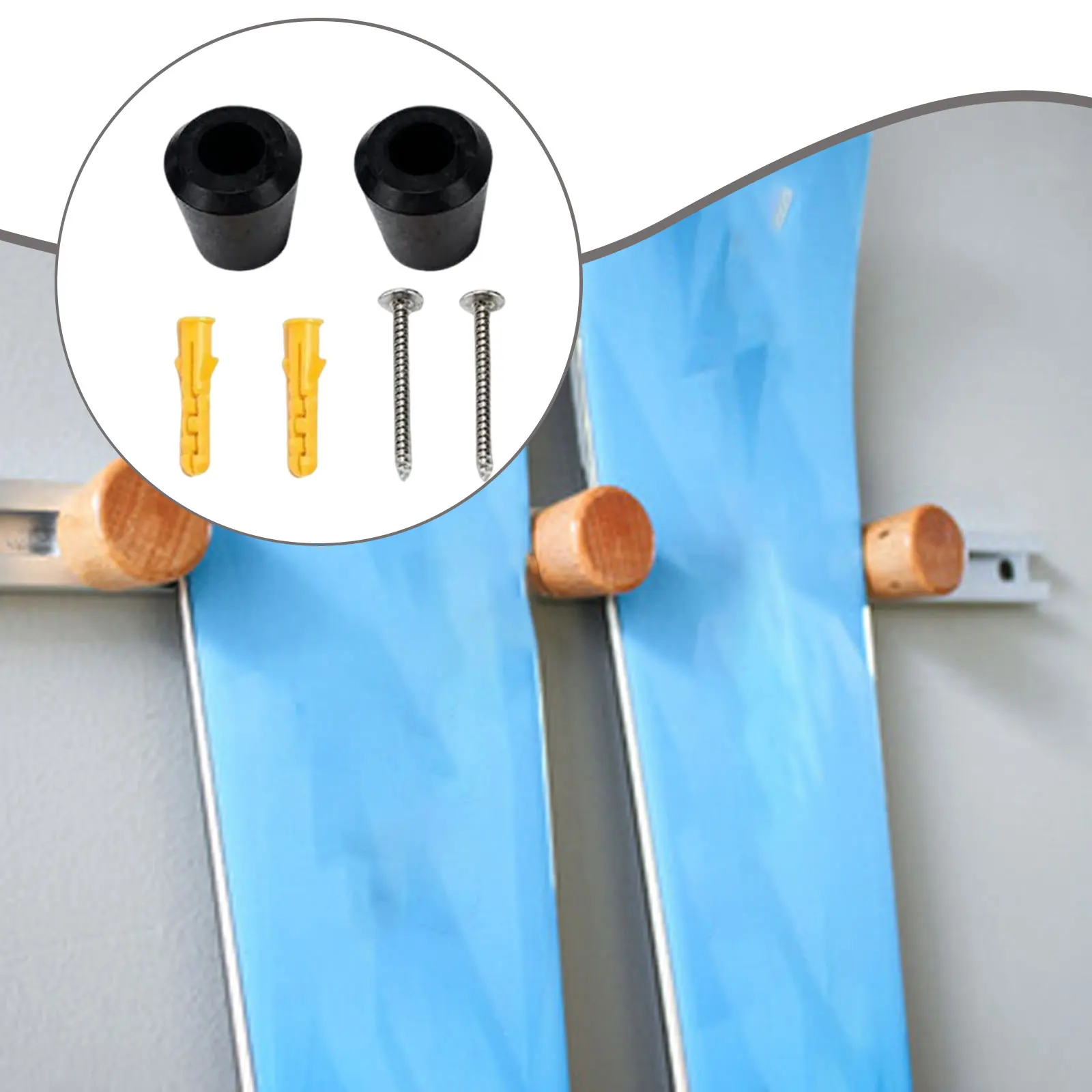 2 قطعة المطاط على الجليد جدار جبل عرض شماعات العالمي مستقرة التزلج تخزين الرف لتنظيم المنزل سهلة التركيب #1