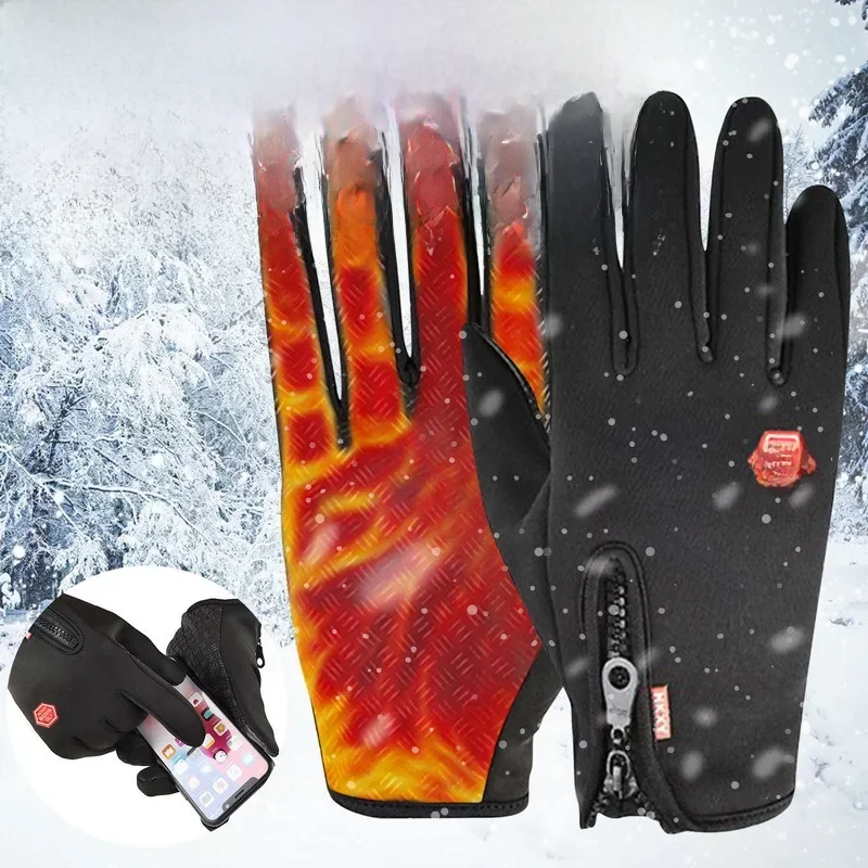 AliExpress Men'S Winter Cycling Gloves Bicycle Warm Touchscreen Full Finger Glove Waterproof Outdoor Bike