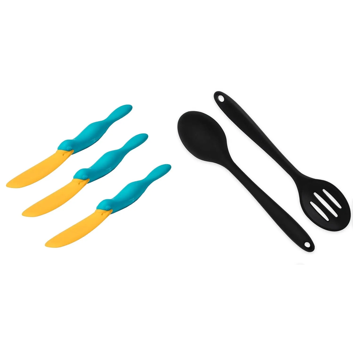 Jar Spatula, Scraper Tool Kitchen & Serving Spoons, Silicone Spoon, Kitchen Gadgets, Splatypus, Cooking Gadgets(5 Pcs)