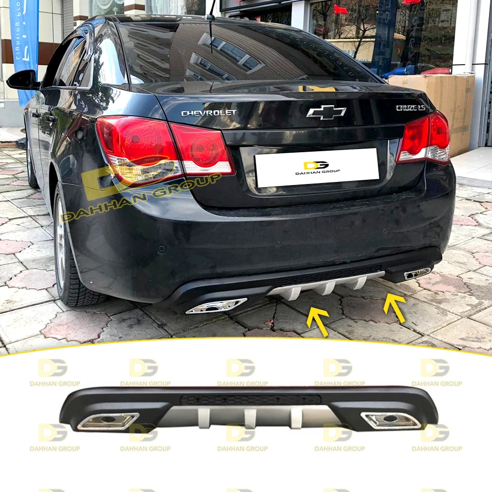 Chevrolet Cruze 2008 - 2016 Rear Bumper Valance Diffuser Spoiler Black or Grey High Quality ABS Plastic