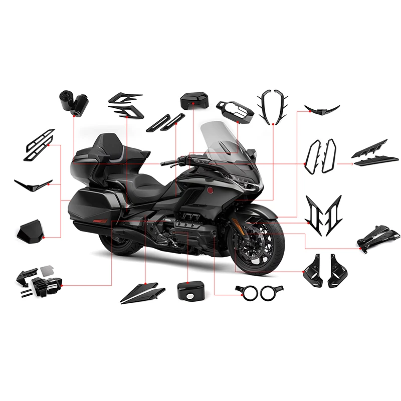 

PANICAL Motorcycle Accessories Front Rear Black Trim Kit For Honda Gold Wing 1800 F6B GL1800 2018 2019 2020 2021 2022 2023 ABS