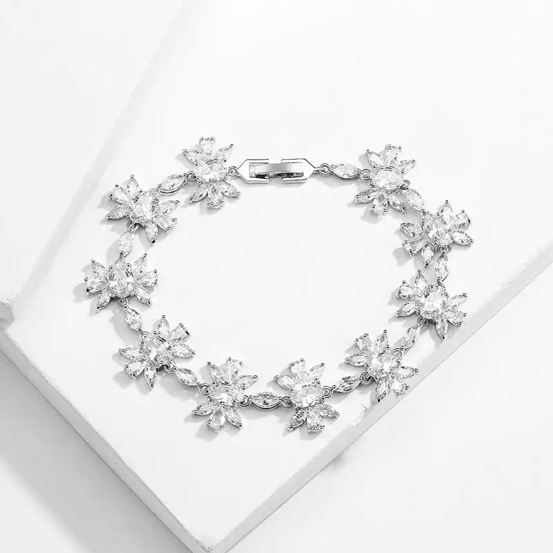 

LuxeBloom Crystal Floral Bracelet