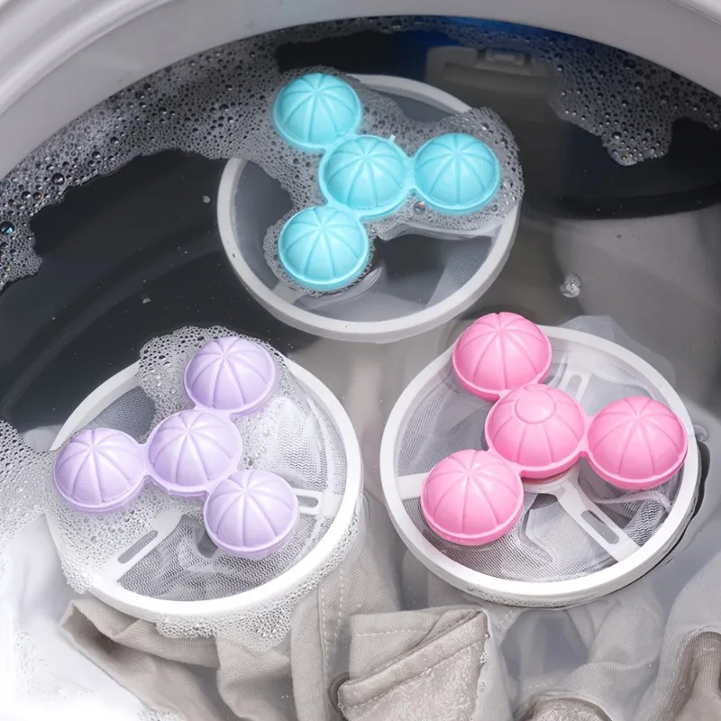 3pcs Random colors， lint bags, lint removers, floating lint removers, laundry filter bags,