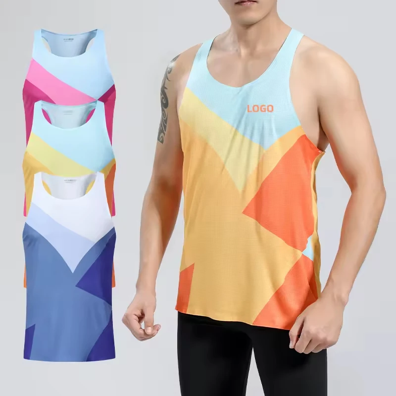 

Men's Quick Dry Racing Vest Super Lightweight Tank Tops Marathon Seamless Singlet Fitness Sleeveless Shirt Quick Dry Track Field