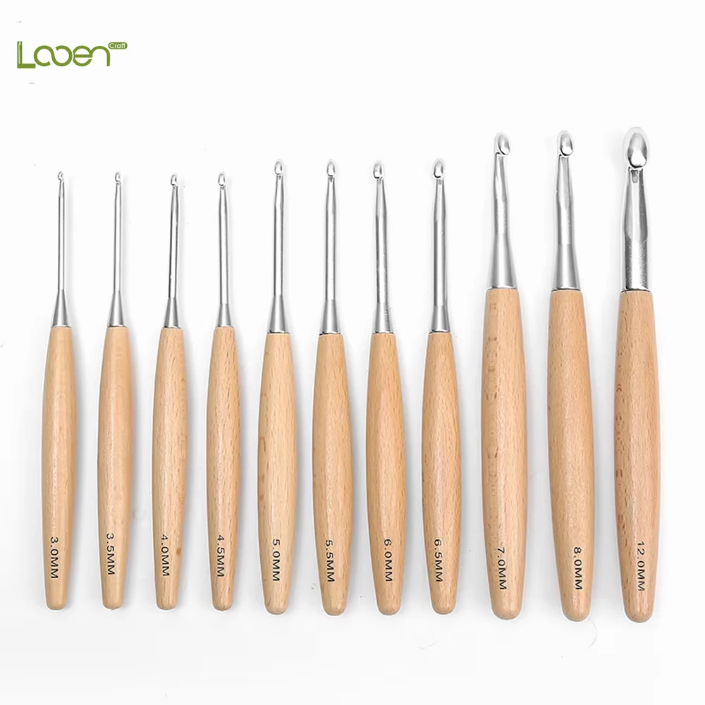 

Hot 1pease Crochet Hook DIY Handmade Yarn Crochet Tool Wooden Handle Crochet Sweater Knitting Crochet Needle Crochet Tool