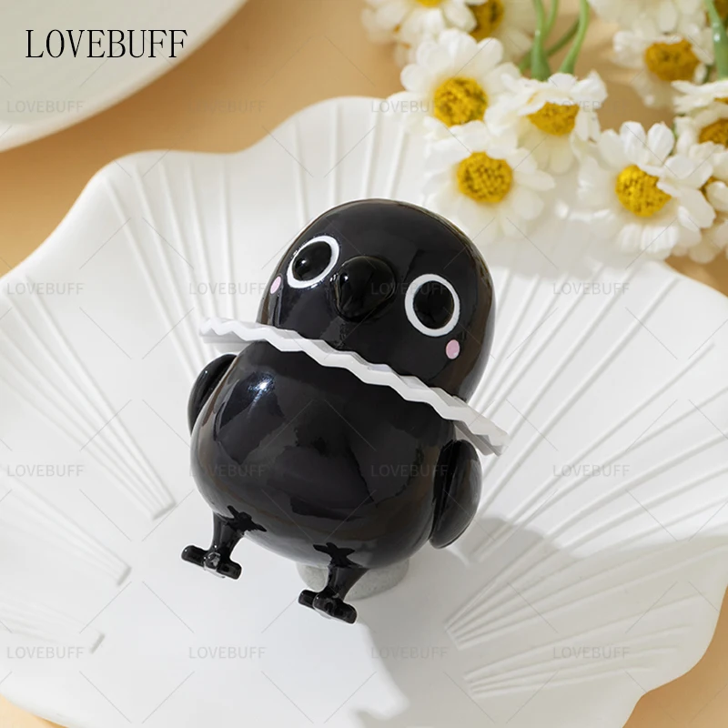 LOVEBUFF LAD Sylus Grumpy Crow telefoon charme beeldje collectible bureau decor