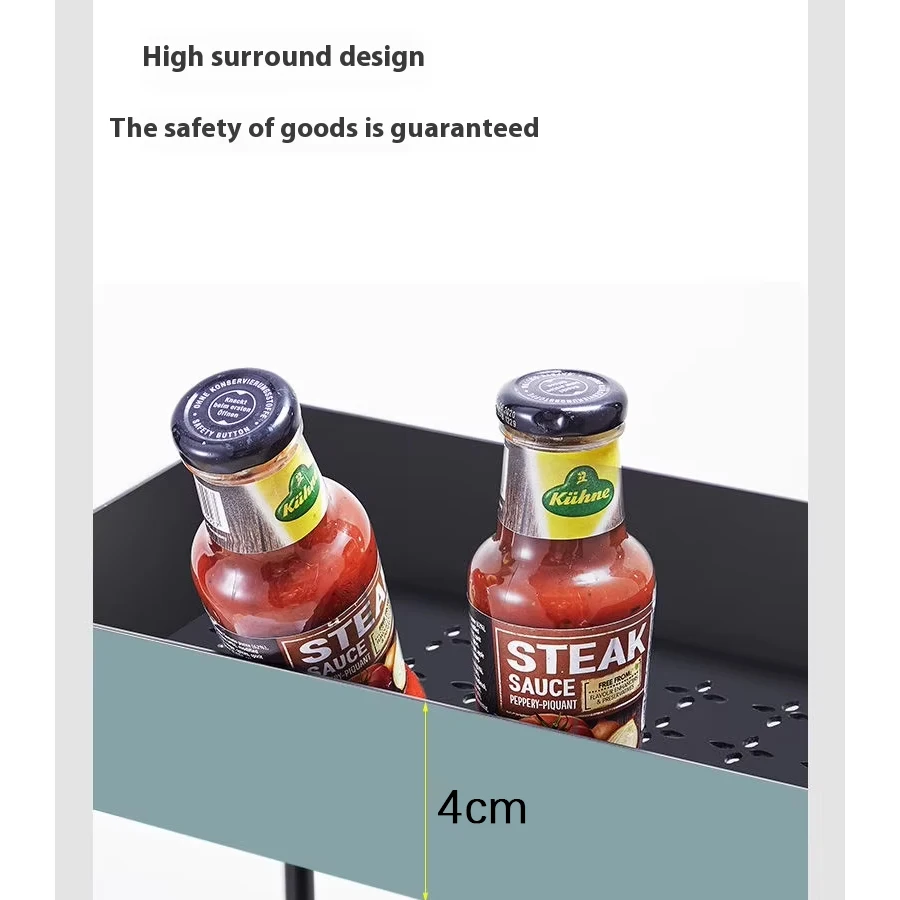وحدة رفوف مكونة من 5 طبقات، بلاستيك، قابلة للفصل، بعجلات، وحدة رفوف متعددة المستويات للدراسة المنزلية، المطبخ، غرفة المعيشة والحمام - بلاستيك متين، سهل التجميع #3