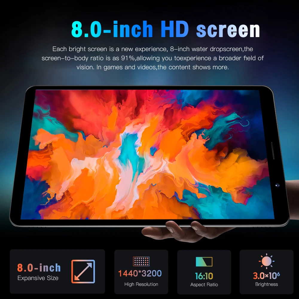 2024 New Original Pad Tab14 PC 8.0inch Tablet Android13.0 16G+1TB 8800mAh Global 5G Dual SIM Card