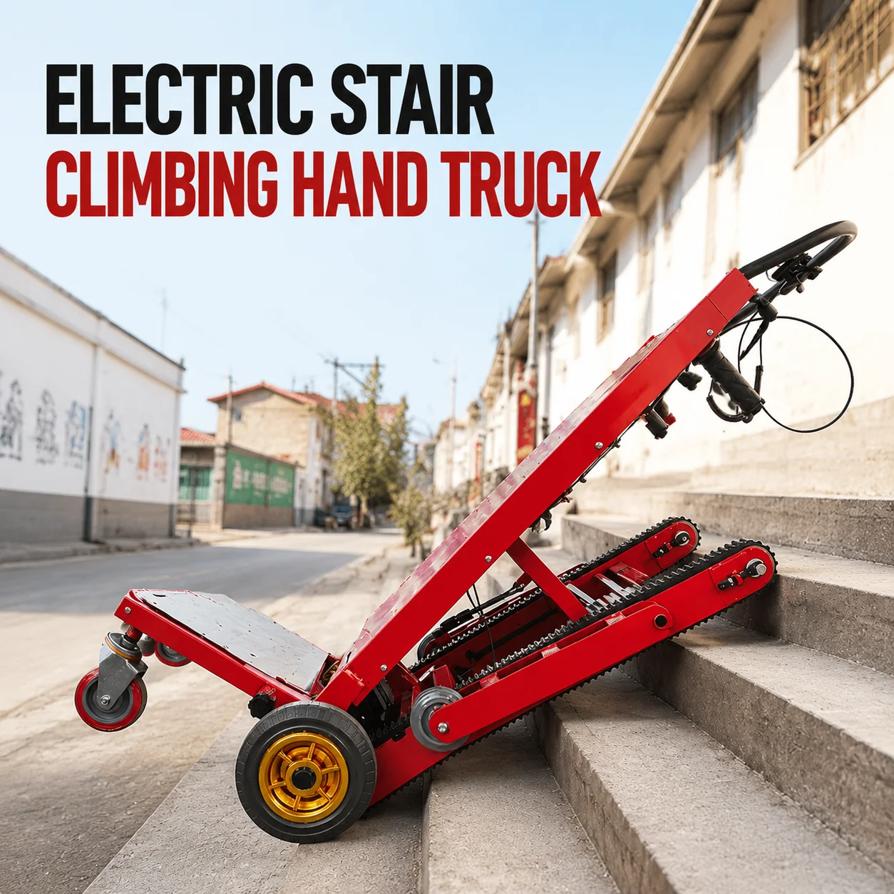 Chariot électrique robuste pour monter les escaliers – Transporteur d'escaliers à batterie pour déplacer meubles, appareils électroménagers et marchandises