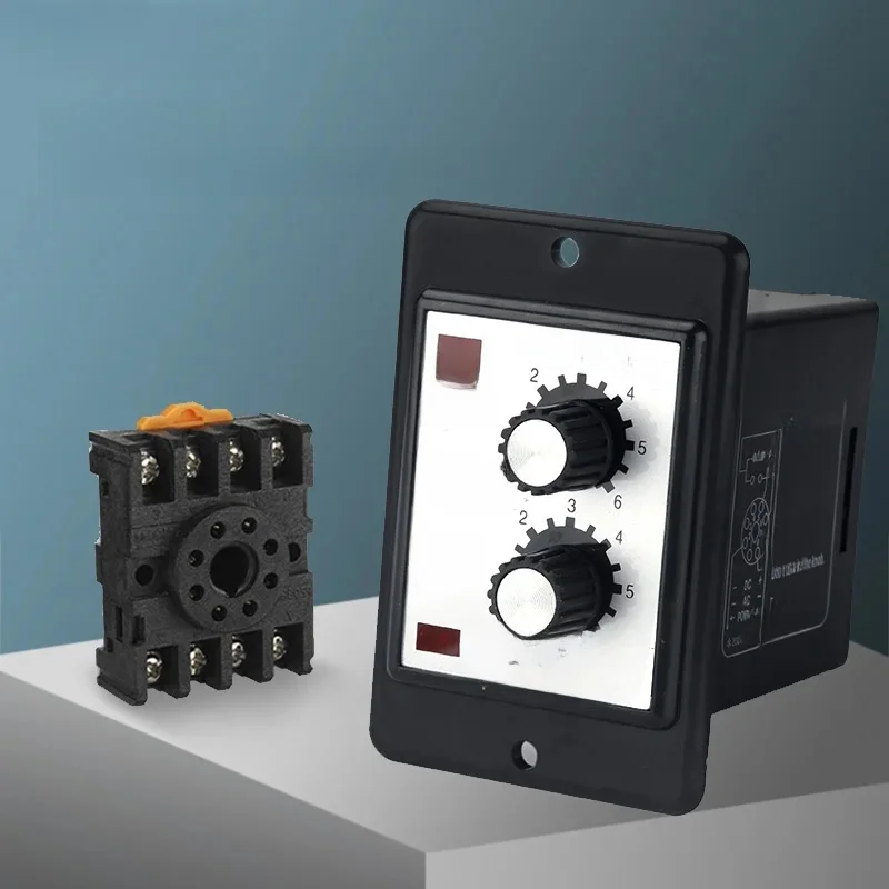 AliExpress NONE ATDV-Y Dual Time Relay Adjustable Repeat Cycle Timer ON OFF 3S/6S/12S/30S/60S/3M/6M/12M/30M/60M 220V Twin Timer With Socket Base