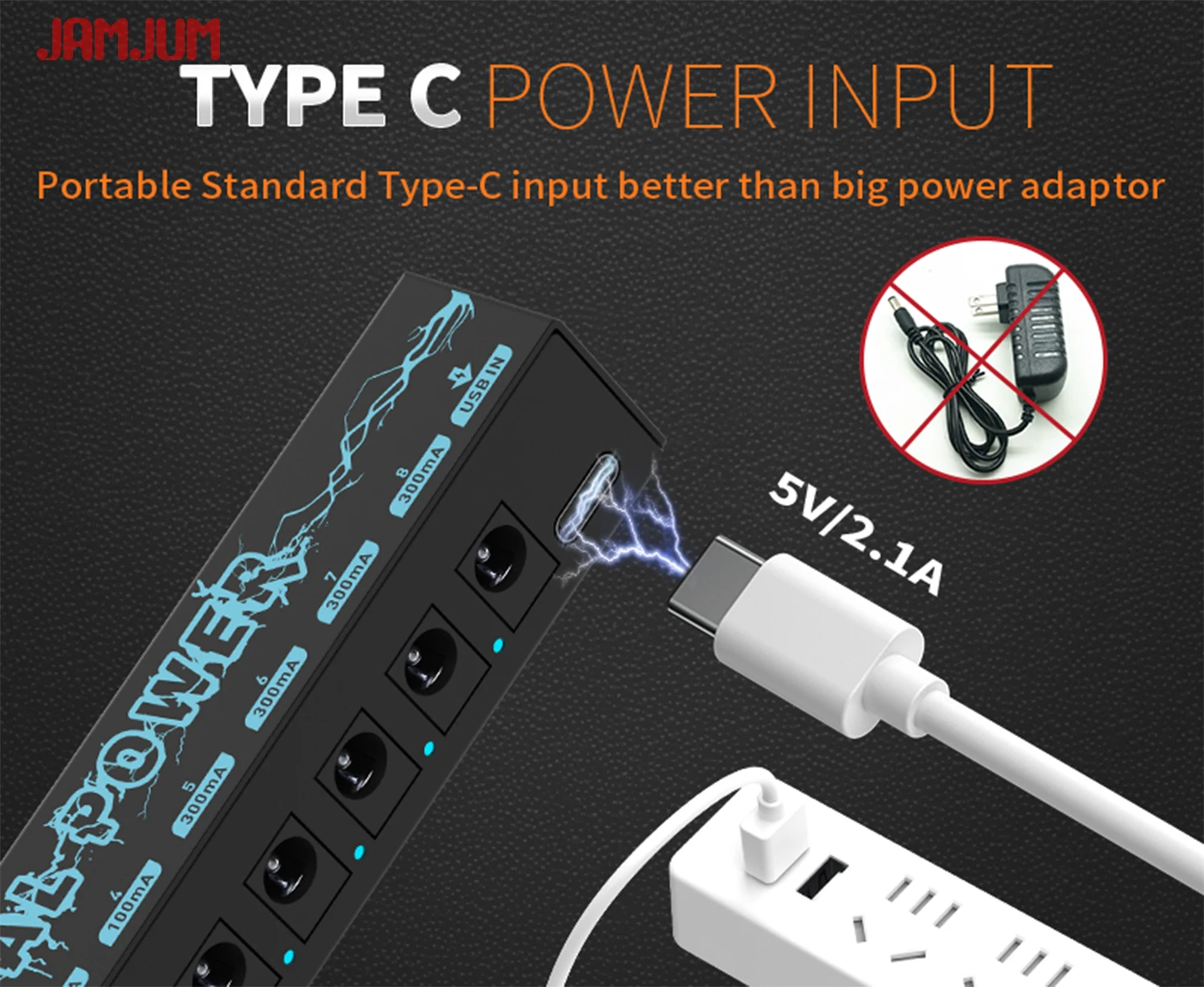9V Isolated Pedal Power Supply Type C Input Guitar Pedal Power for Guitar Effector 8 Isolated DC Output Isolated view 6