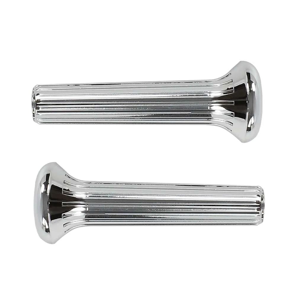 Fit For 68-1970 GM Buick Chevy Oldsmobile Pontiac Chrome Ribbed Door Lock Knobs