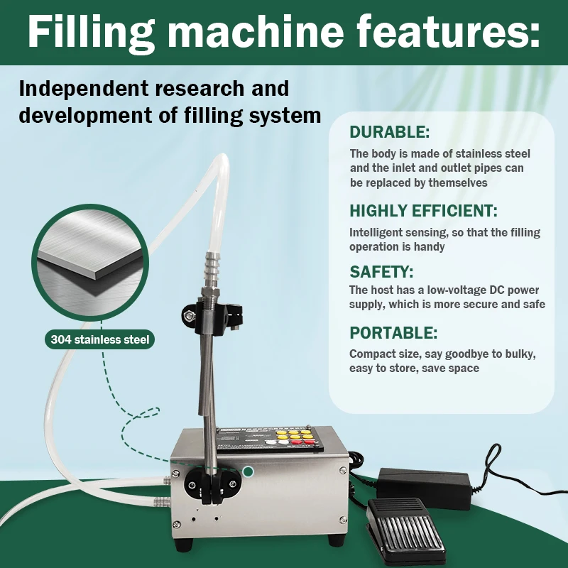 Machine de remplissage de liquide CNC multifonctionnelle à tête unique, pompe à membrane à pédale, compatible avec la bande transporteuse pour le vin et l'essence, nouveau