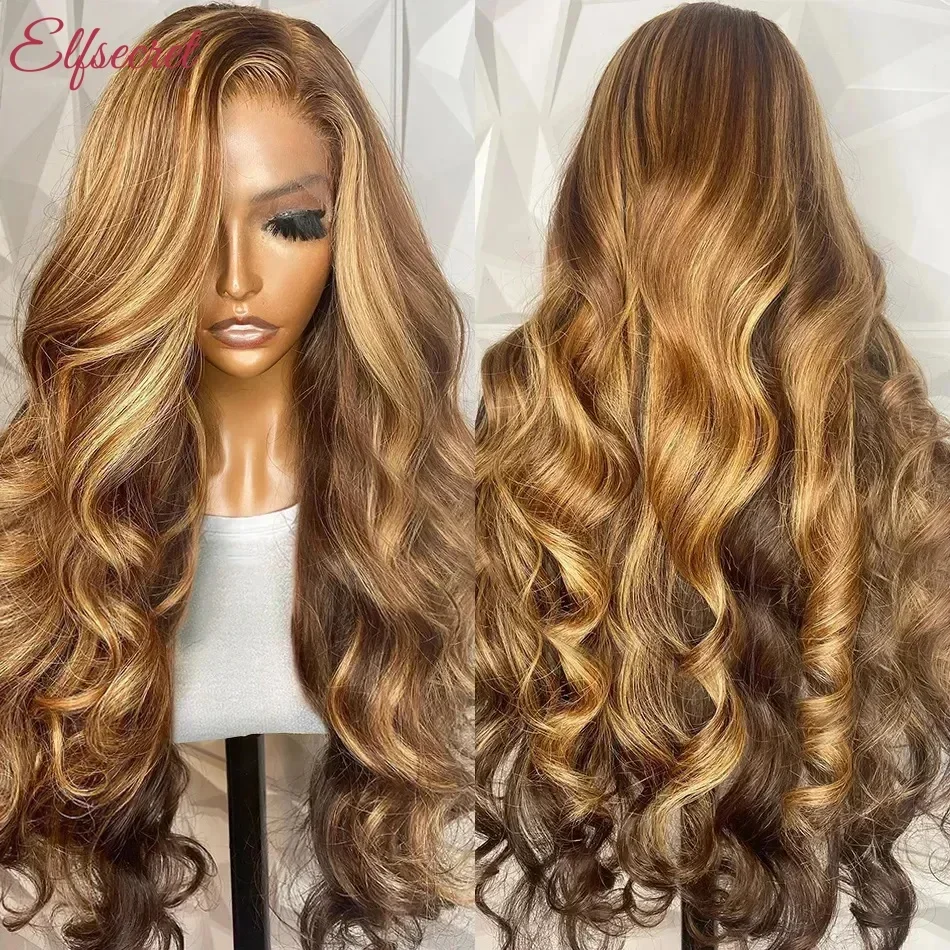 Highlight Wig 13x4 Lace Frontal Wig Human Hair Honey Blonde Body Wave Lace Front Wigs For Women Bleached Wigs Pre Plucked