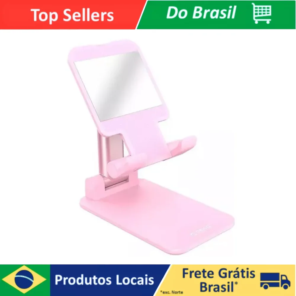 Suporte Multifuncional para Celular e Tablet – Dobrável, Ajustável e com Espelho
