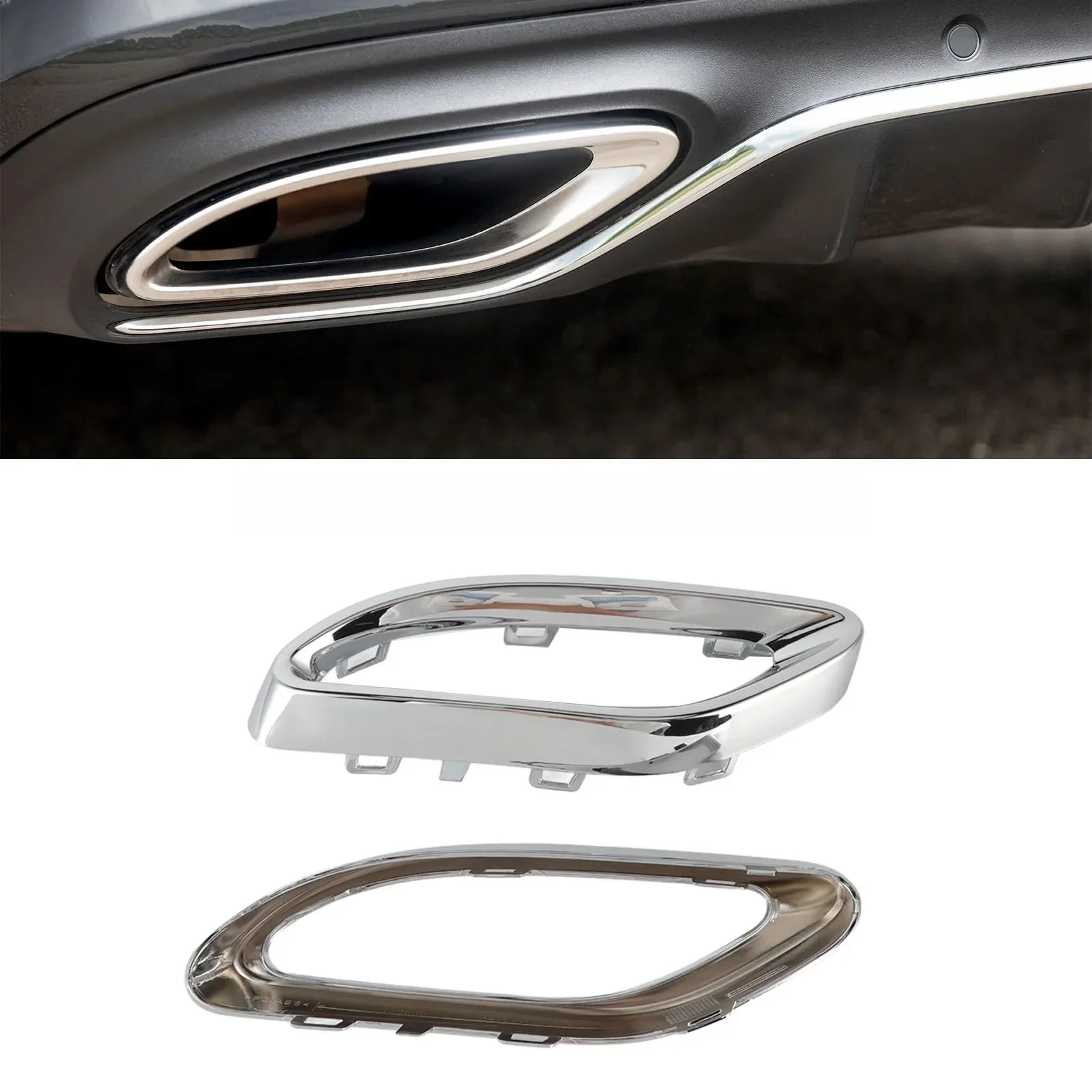 Remplacement des garnitures de couvercle de pointe d'accès chromé brillant, Mercedes Stretching Benz A B C E GLC Classe CLS W177 W247 W205 W213 X253 C257