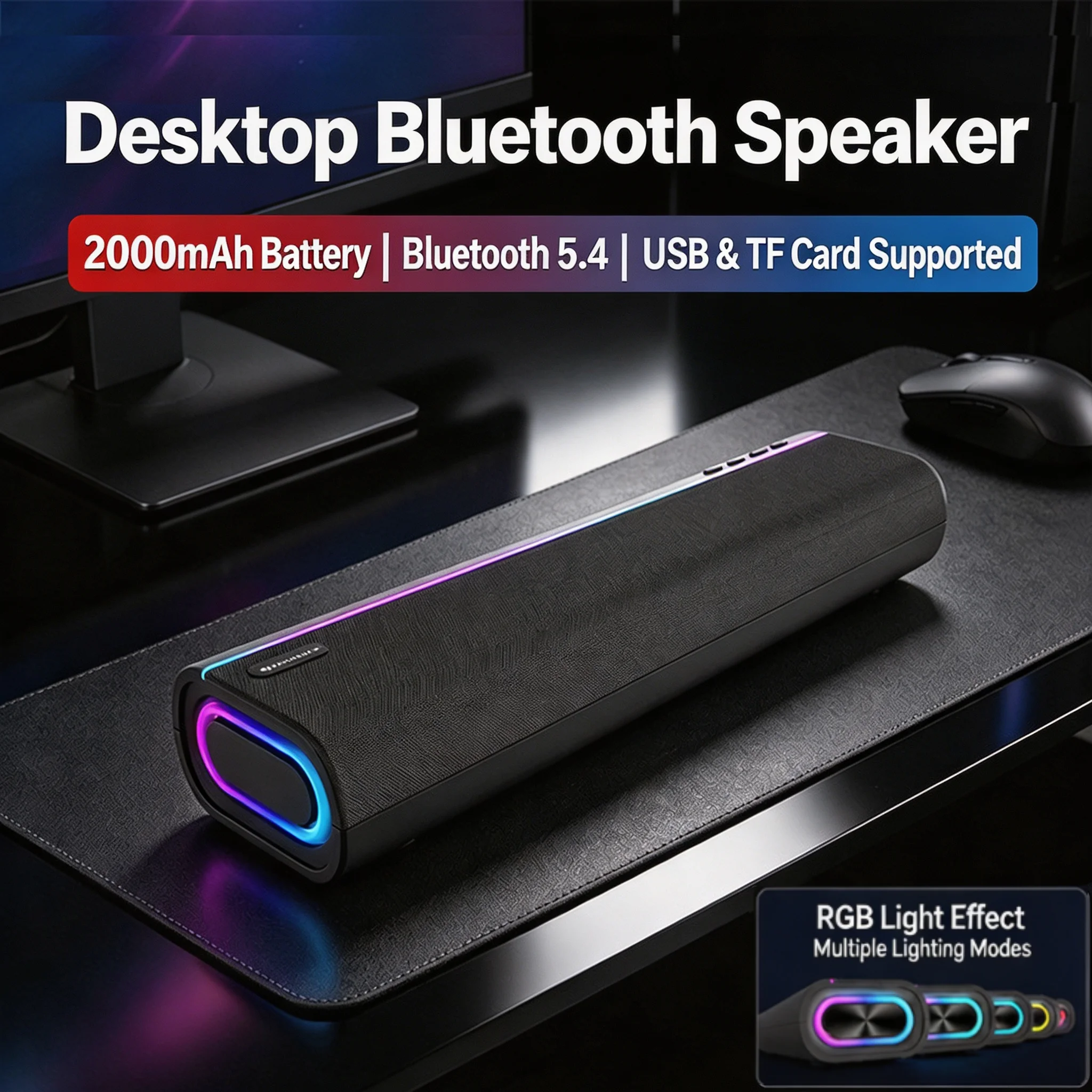 Rgb Computer Soundbar For Pc - Monster YS02 Gaming Bluetooth 5.4 Lautsprecher