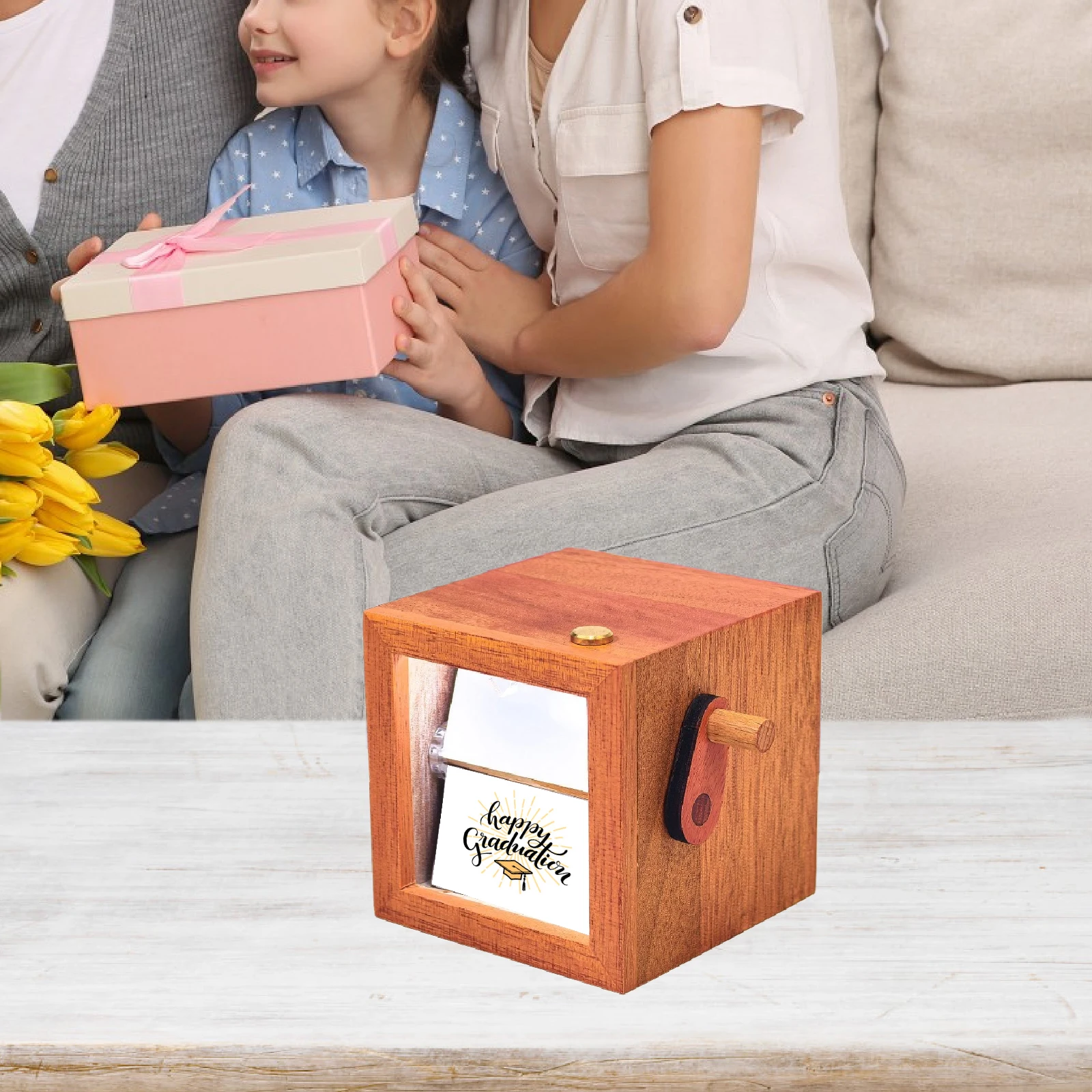 Photo Flip Book DIY Hand-crank for Wedding Graduation Valentine's Day Photo Flipbook Display Box Flip Book Frame