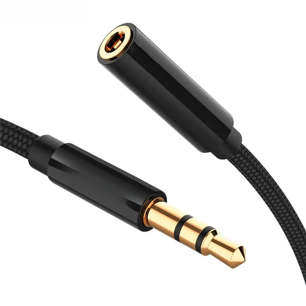 3.5mm kabel rozszerzenie Audio męski do żeńskiego słuchawki Stereo przedłużacz przewód Aux do PC Laptop telefon głośnik samochodowy pozłacana wtyczka — zdjęcie produktu 7