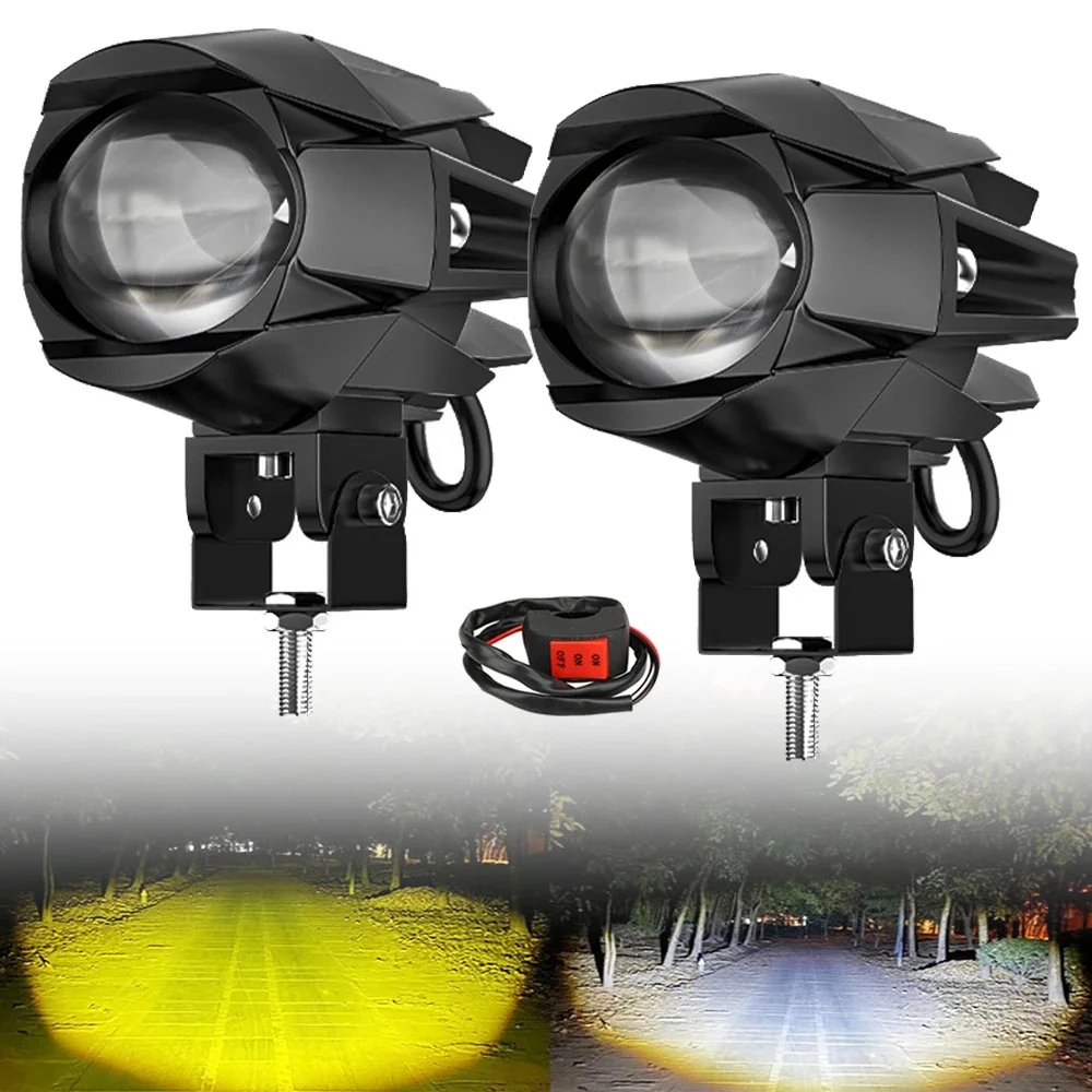 Reflektor motocyklowy LED 200W Reflektor przeciwmgielny Akcesoria Off Road ADV GS UTV Lampa wspomagająca ciężarówkę Światła pomocnicze 12V 24V — zdjęcie 2