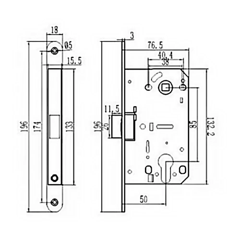 BBDHOME Mortise Lock Body 85*50mm Cylinder Hole Euro PVC Latch With Striker Security Anti-theft Bedroom Apartment Door Repair