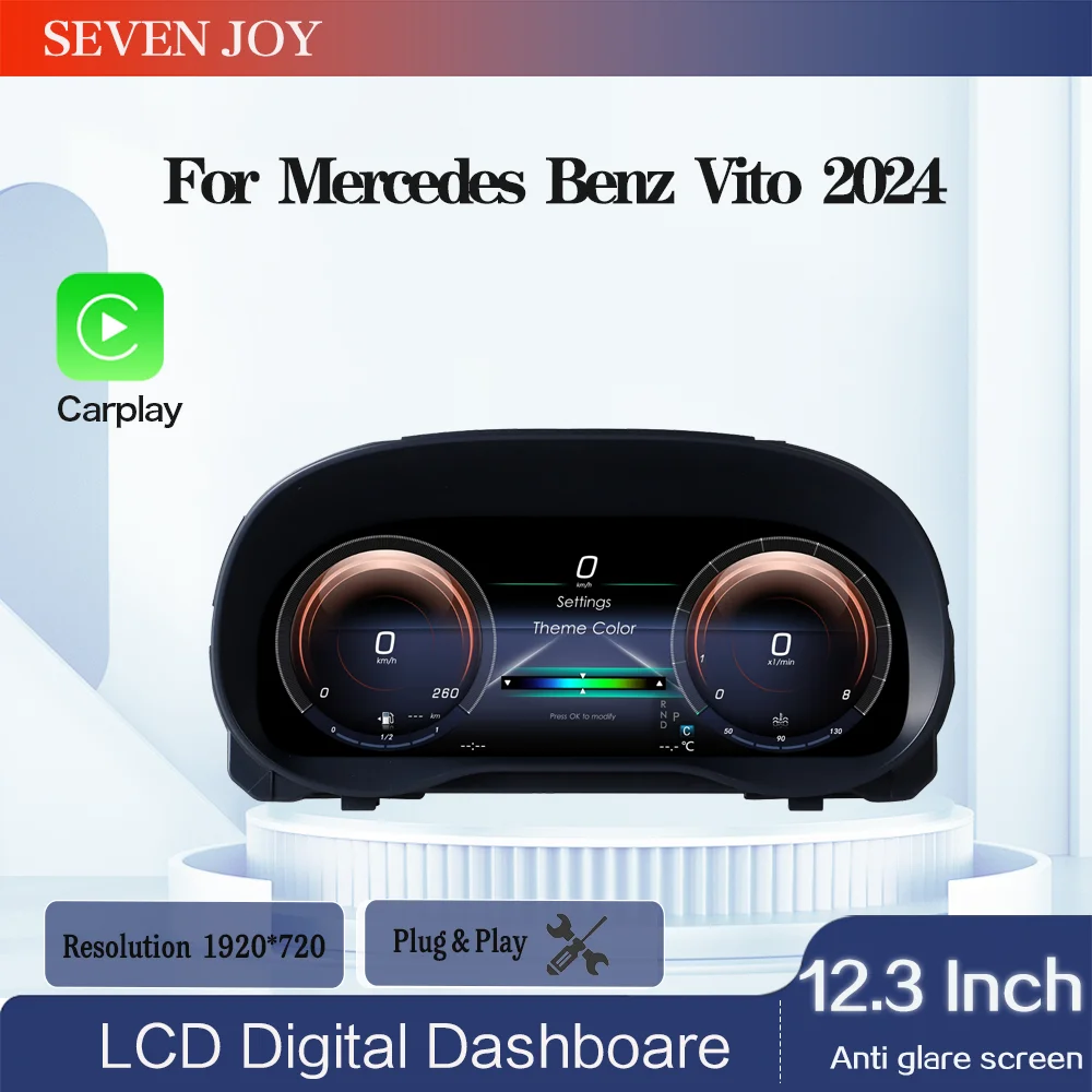 

﻿ 12.3”Cluster Digital Dashboard For Mercedes-Benz Vito 2024 car cluster instrument panel/Wireless CarPlay