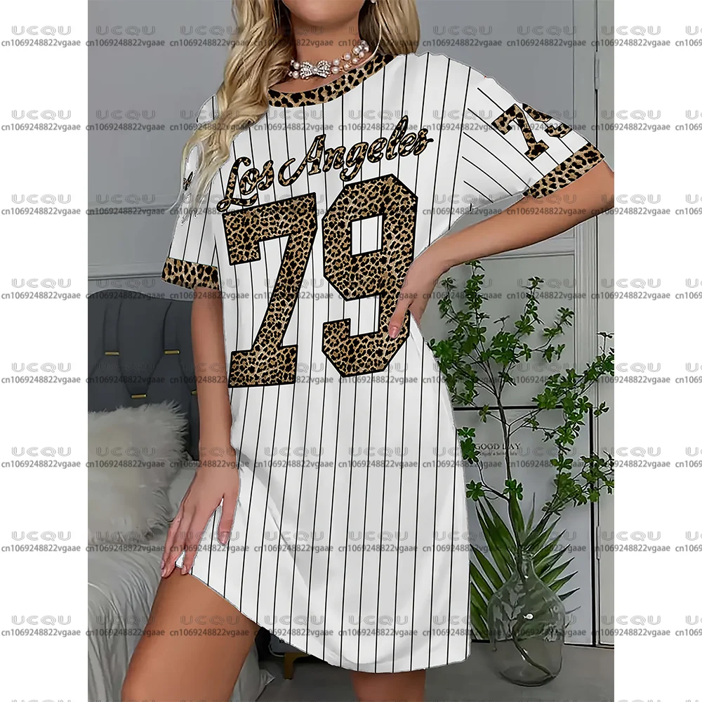 Kobiety 79 Numer Koszula Nocna Sukienka Top Dziewczęca Spódnica T-shirt Prezent Sukienka Y2k Miękka Odzież Nocna na Zewnątrz Casualowa Koszula Nocna Los Angeles