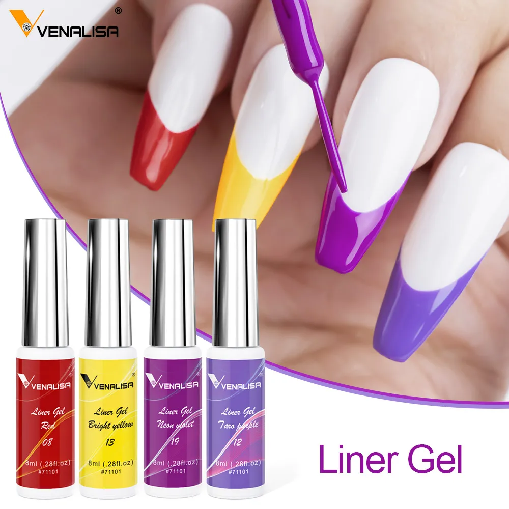 8 ml VENALISA Liner Gel White Line French Nail Gel Polish 21 Farben Soak Off UV/LED Painting Gel Schöner semi-permanenter Lack – Detail 8