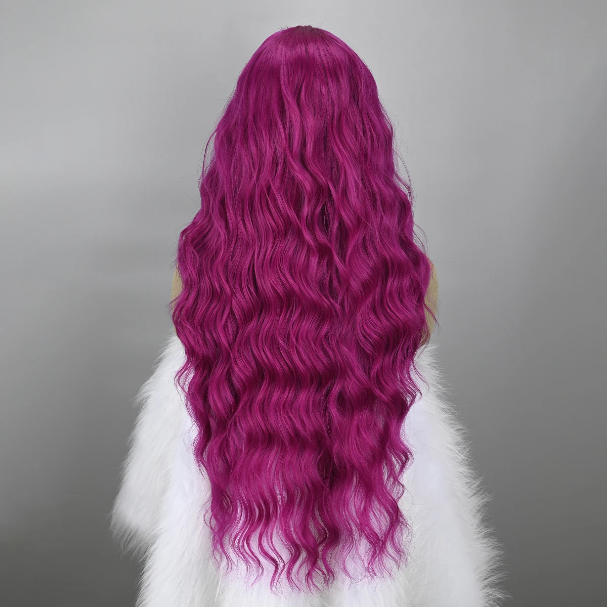 Perruques Synthétiques sulfOndulées pour Femme, Perruques de Coiffure, Violet Moyen, Fibre Ultraviolette Résistante à la Chaleur, Cosplay