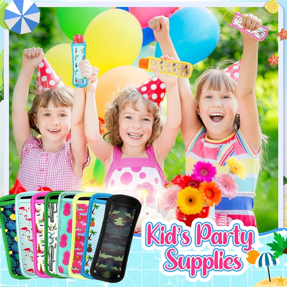 Popsicle Holder Bags Reusable Ice Pop Sleeves Antifreezing Ice Pop Bags Ice Freezer Protective Cover Popsicle Holders for Kids