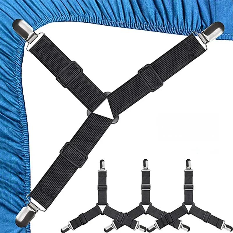 4Pcs Bed Sheet Straps Adjustable Elastic Fasteners Bed Sheet Holders For Bed Mattress Cover Fitted Bed Sheets Sofa Cushion