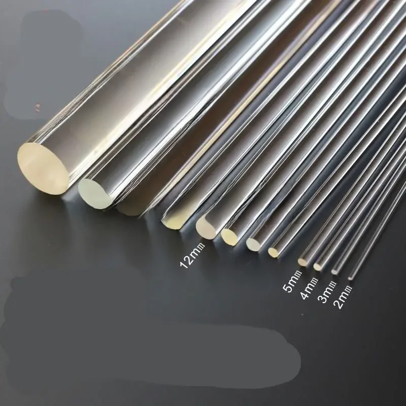Tige acrylique transparente de 1mm à 20mm de diamètre x 100/200/250/300mm, barre solide ronde en Perspex de Long, 1/5/10 pièces