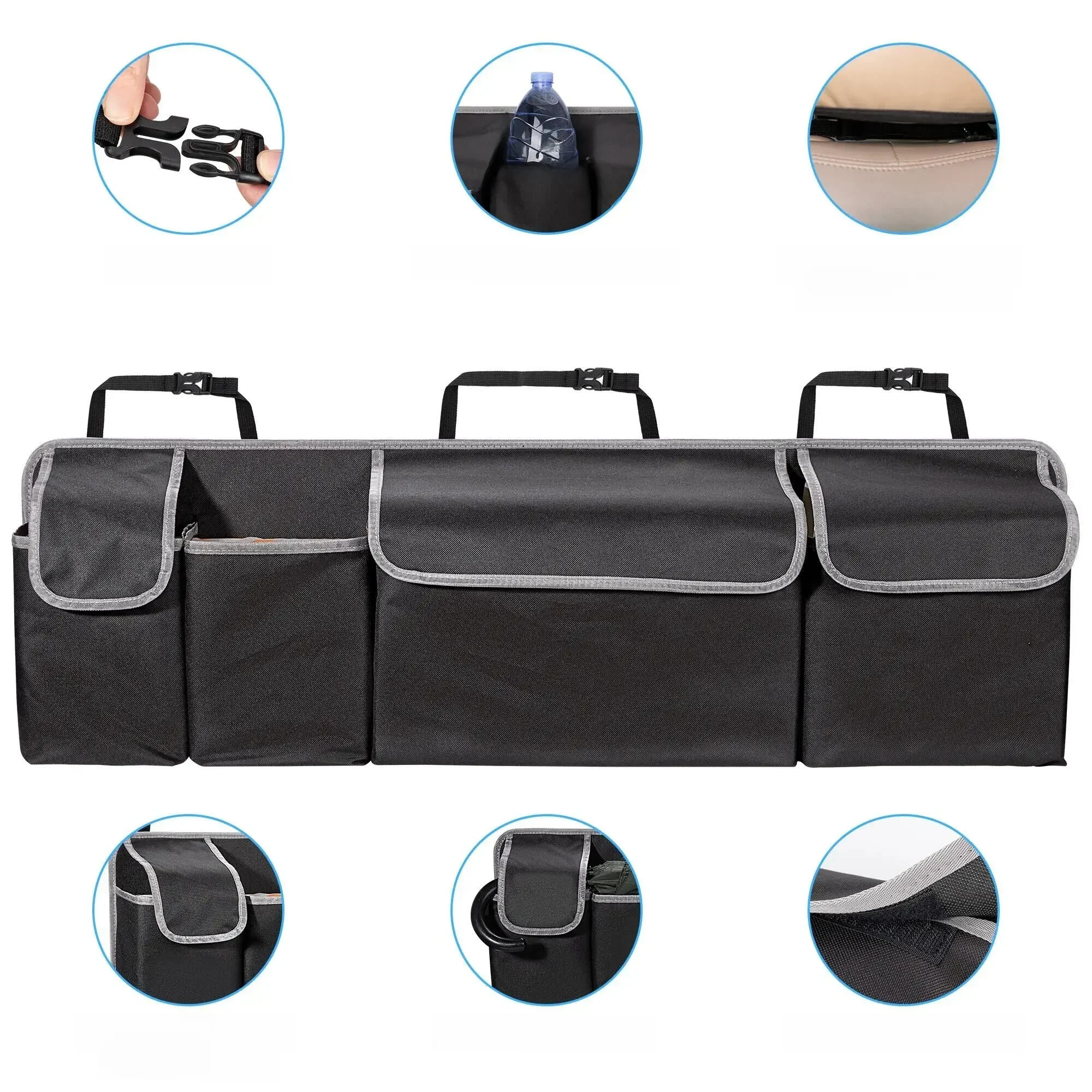 Car Trunk Organizer Backseat Storage Bag High Capacity Multi-use Oxford Car Seat Back Organizers Automobile Interior