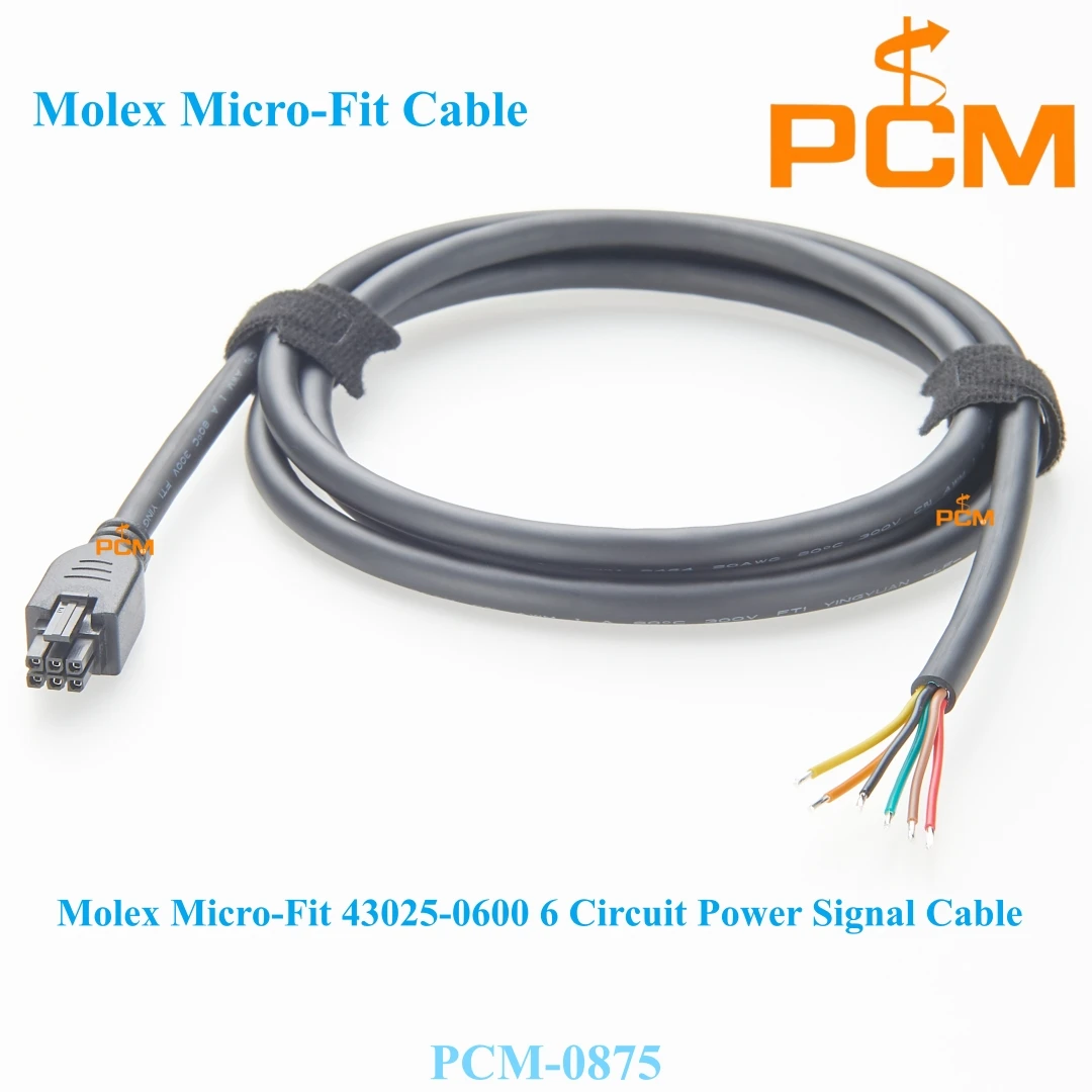 5Pcs 1.5m 6Pin Molex 43025-0600 Micro-Fit 3.0 Female Connector to Open End Dual Row Power Signal Cable Assembly 245132