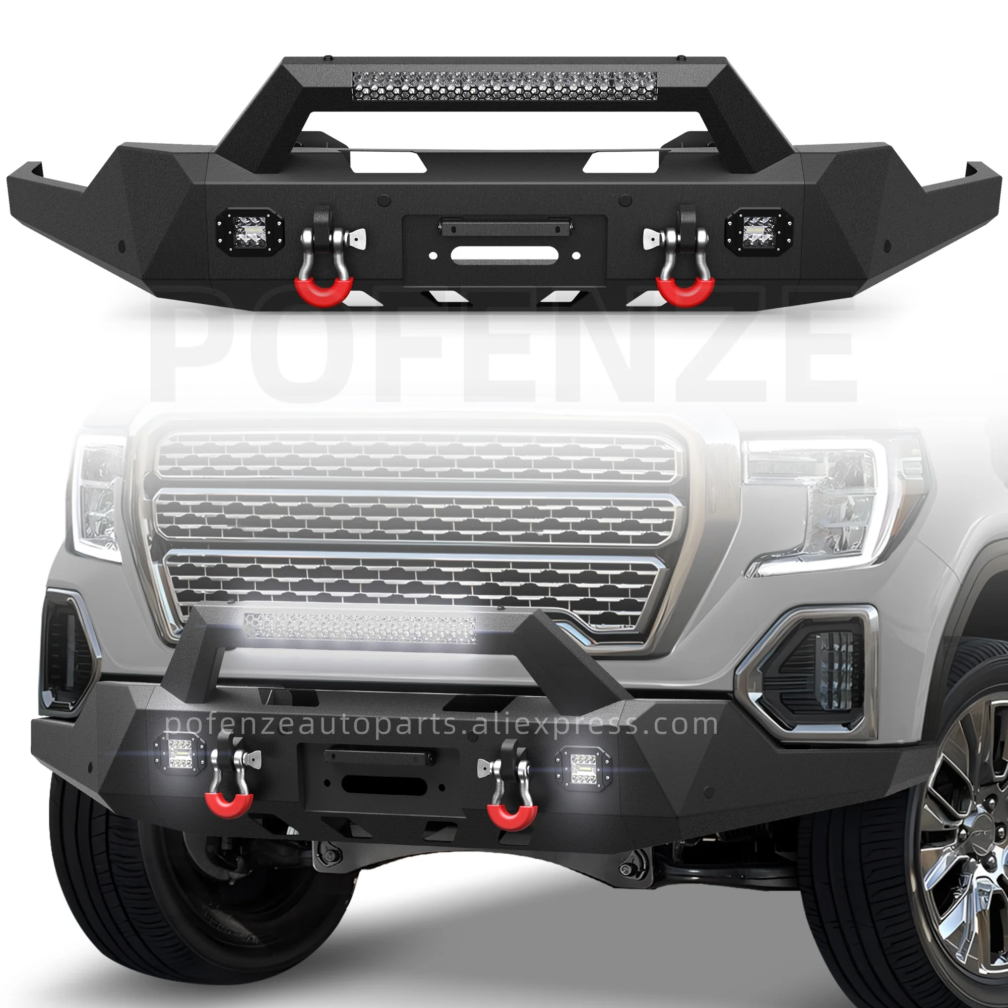 

2019-2022 GMC Sierra 1500 Front Bumper, Electrophoretic Process, Powder Coating, Exterior Vehicle Accessories
